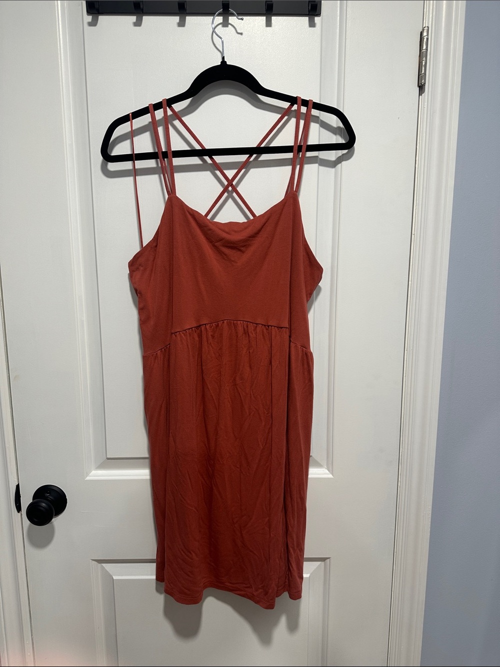 Old Navy Rust Orange Double-Strap Mini Dress